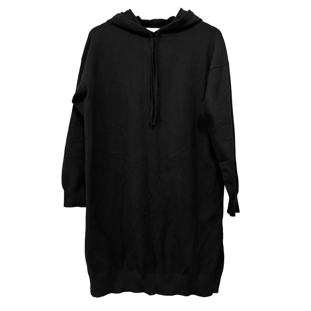 Wilfred Free Small Knit Hoodie Dress Black Long Sleeve Relaxed Athleisure Cozy